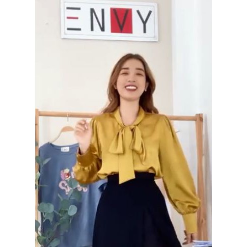 Áo Sơ Mi Nơ Lụa ENVY - s123, Áo Sơmi lụa phong cách tiểu thư, nhẹ nhàng cho nàng đi làm thêm nỗi bật.