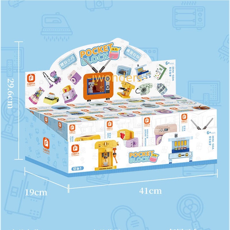 Bộ 12 Khối Lắp Ráp Máy Hút Bụi Bàn Cà Phê Tv Sáng Tạo