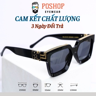 Kính râm nam nữ cao cấp POSHOP gọng vuông to chống tia cực tím UV400 màu sắc thời trang sành điệu LV MILLIONAIRE