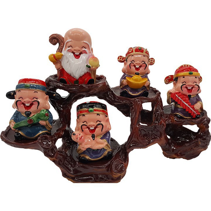 [Hàng loại 1] Bộ tượng 5 ông thần tài Phúc Lộc Thọ Tài Hỷ - Kèm Đế Ngọc | BigBuy360 - bigbuy360.vn