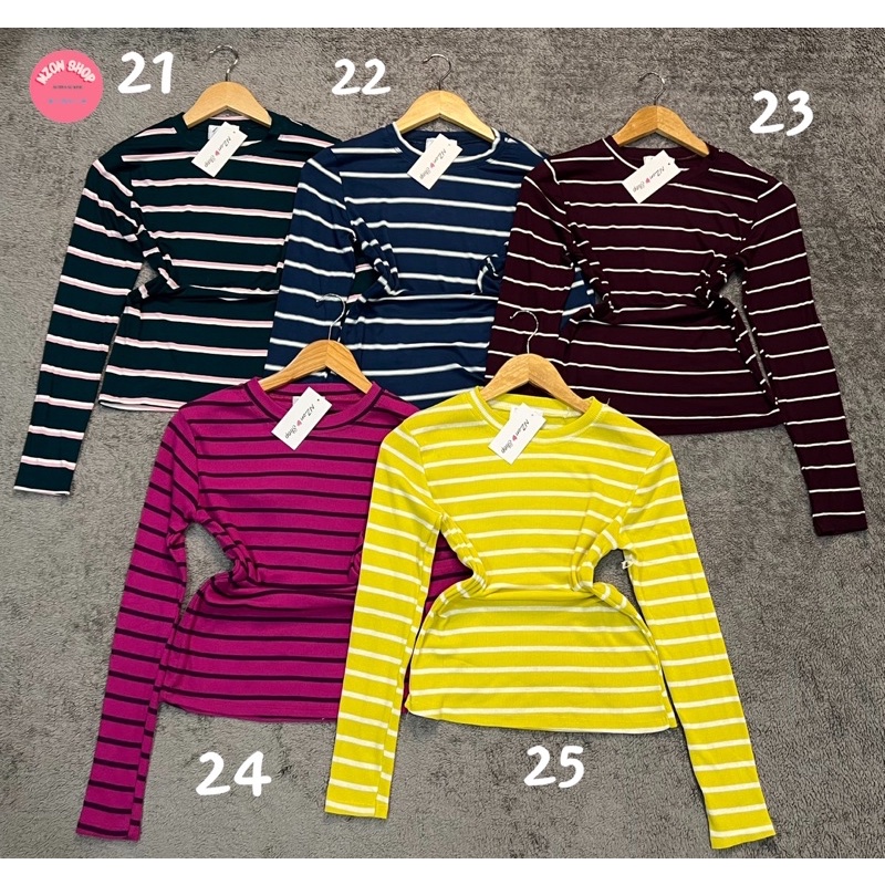 ÁO THUN SỌC TAY DÀI CỔ TRÒN ÔM BODY ( NZON SHOP )