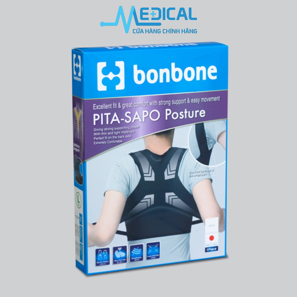 Đai chống gù lưng cao cấp BONBONE PITA SAPO POSTURE màu đen - MEDICAL