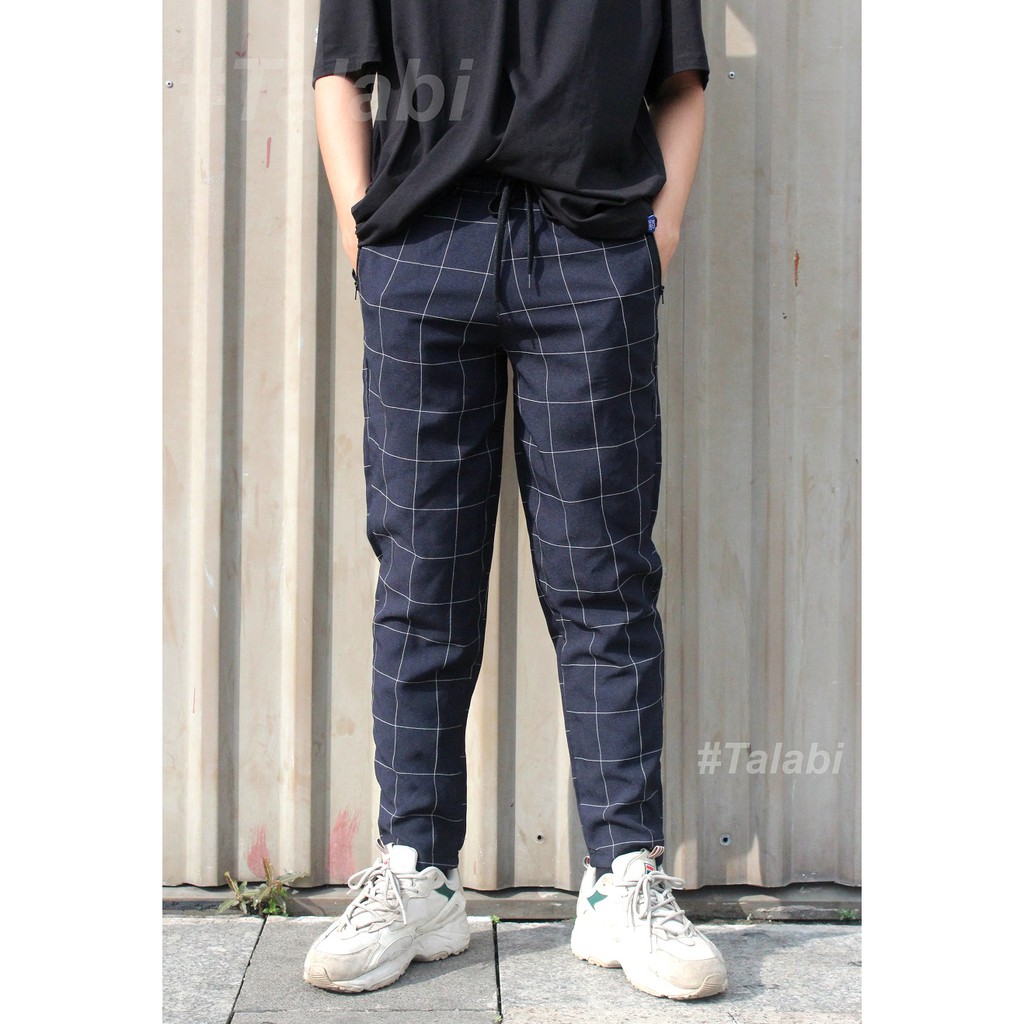 Quần KAKI thun xanh đen Ống Suông Unisex - Talabi shop