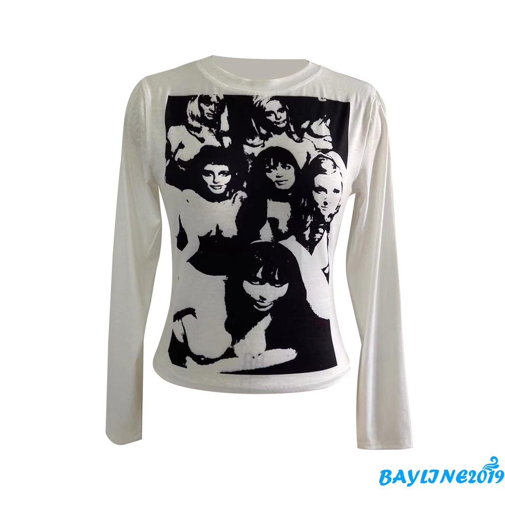 Áo Thun Nữ Dài Tay Cổ Tròn Thời Trang Hàn