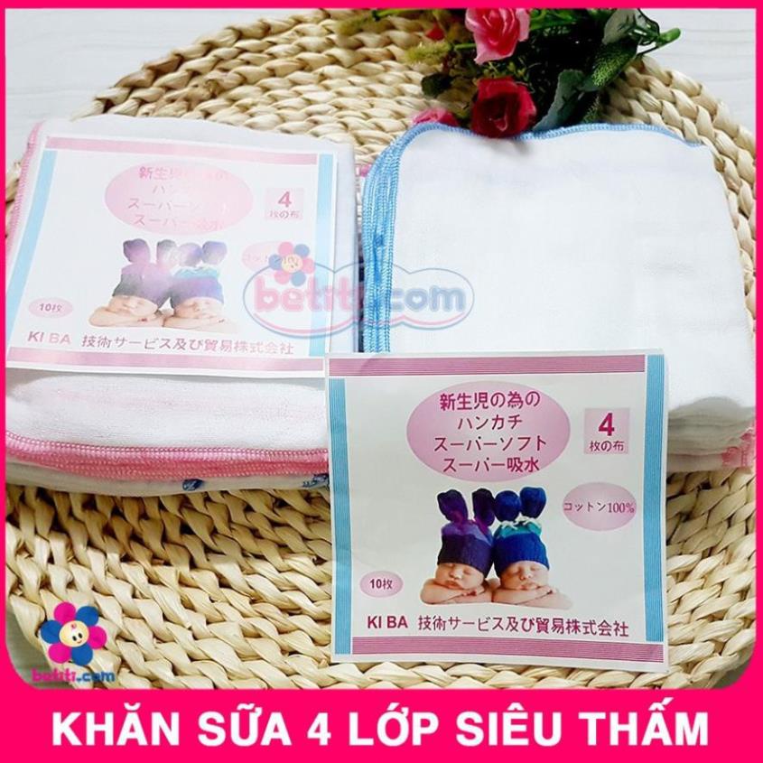 SET 10 Khăn Sữa Trắng Xuất Nhật Siêu Thấm siêu mềm mịn - an toàn cho da bé Loại 2 - 3 - 4 lớp
