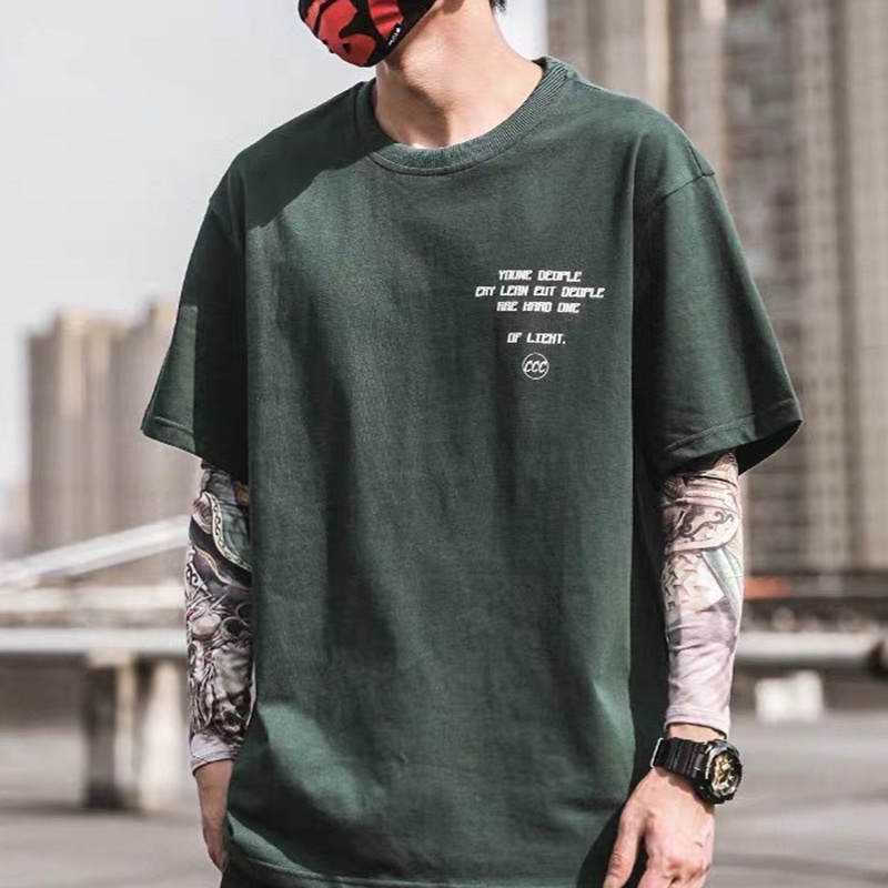 Áo Thun cotton Tay Lỡ Phong Cách Nhật Bản Thời Trang Mới Cho Nam