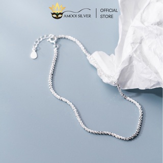  Lắc Chân Bạc Ý Trơn Cao Cấp S925 Sequin Sáng Lấp Lánh - Amooi Silver AC19 