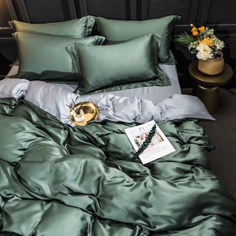 Bộ Chăn Ga Gối Lụa Tencel 100S Cao Cấp Chăn Drap Nhập Khẩu Siêu Sang Xịn Min Mát Sét Chuẩn 04 Món