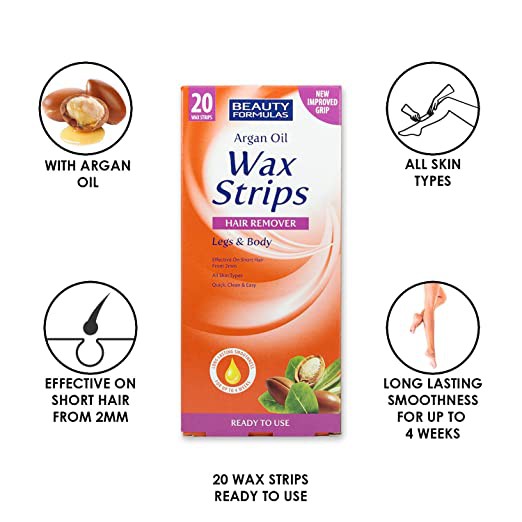 Miếng Dán Tẩy Lông Beauty Formulas Argan Oil Wax Strips Legs and Body | BigBuy360 - bigbuy360.vn