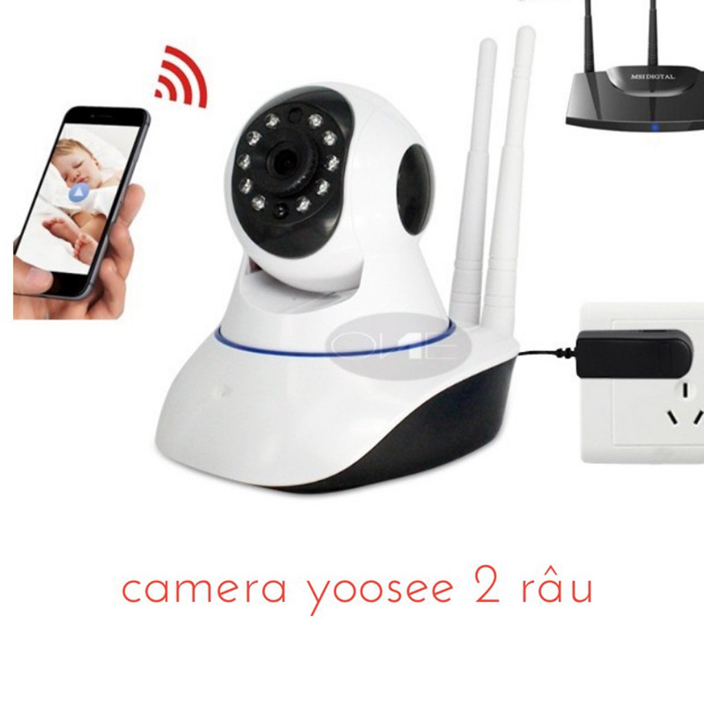 Camera IP YOOSEE 2 Râu mắt 1.0 - Siêu nét - góc quay rộng - Dễ dàng cài đặt