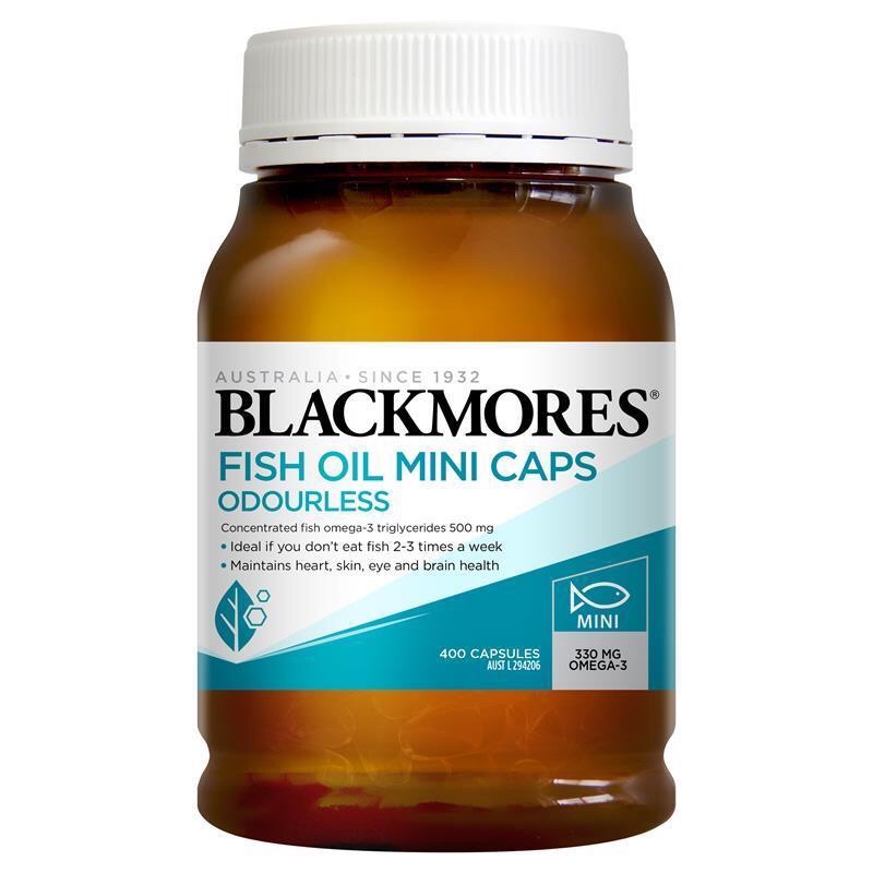 Dầu cá Blackmores Fish Oil mini caps không mùi 400v