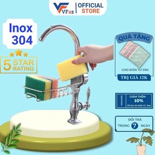 Giỏ inox để miếng rửa bát VFaz inox 304 bền đẹp giúp miếng rửa bát luôn khô ráo, để đồ đa năng gắn vòi sen, vòi rửa bát