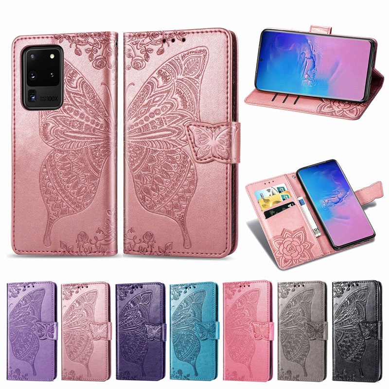 Bao da điện thoại PU họa tiết bướm tích Samsung Galaxy A11 M11 M31 A10 M10 A30 A20 A50 A50S A30S A71 A70 A70S A51 A20S A