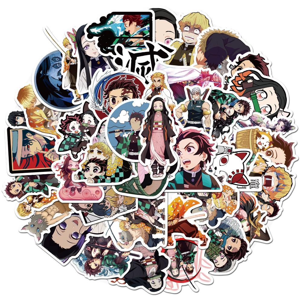 Bộ 50 Miếng Đề Can Dán Trang Trí Chống Nắng Không Lặp Lại Họa Tiết Anime Nhật Bản