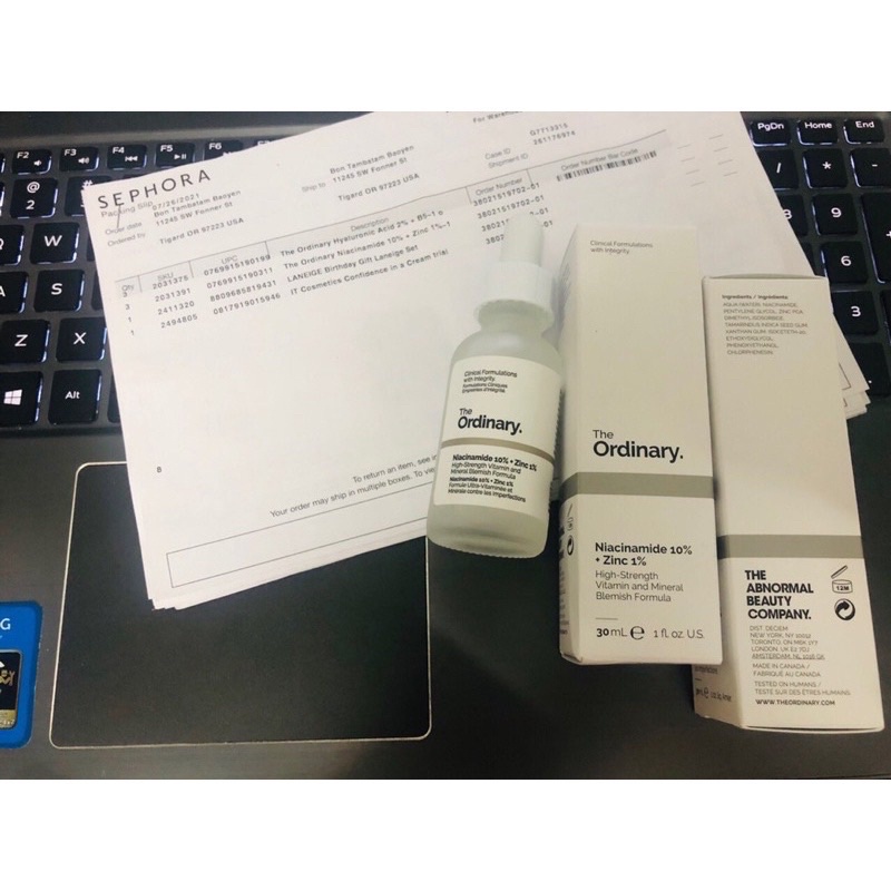 Tinh chất Serum ngừa thâm mụn The Ordinary Niacinamide + Zinc 1% Sephora