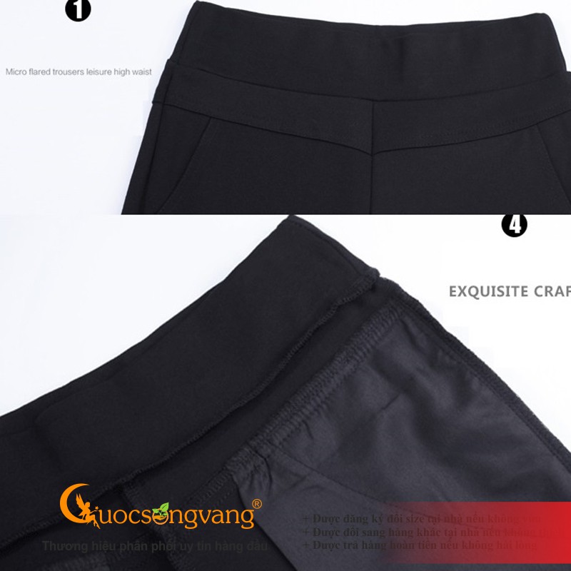 Quần nữ công sở ống loe quần treggings lưng cao lưng thun GLQ051 | BigBuy360 - bigbuy360.vn