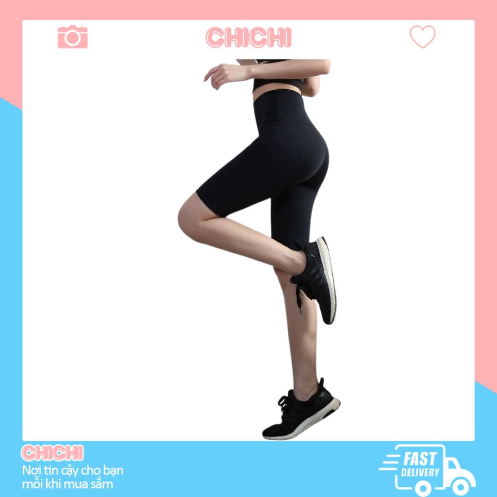 Quần legging lửng ngố nữ tập gym cạp cao nâng mông dày dặn cao cấp ChiChi HM05