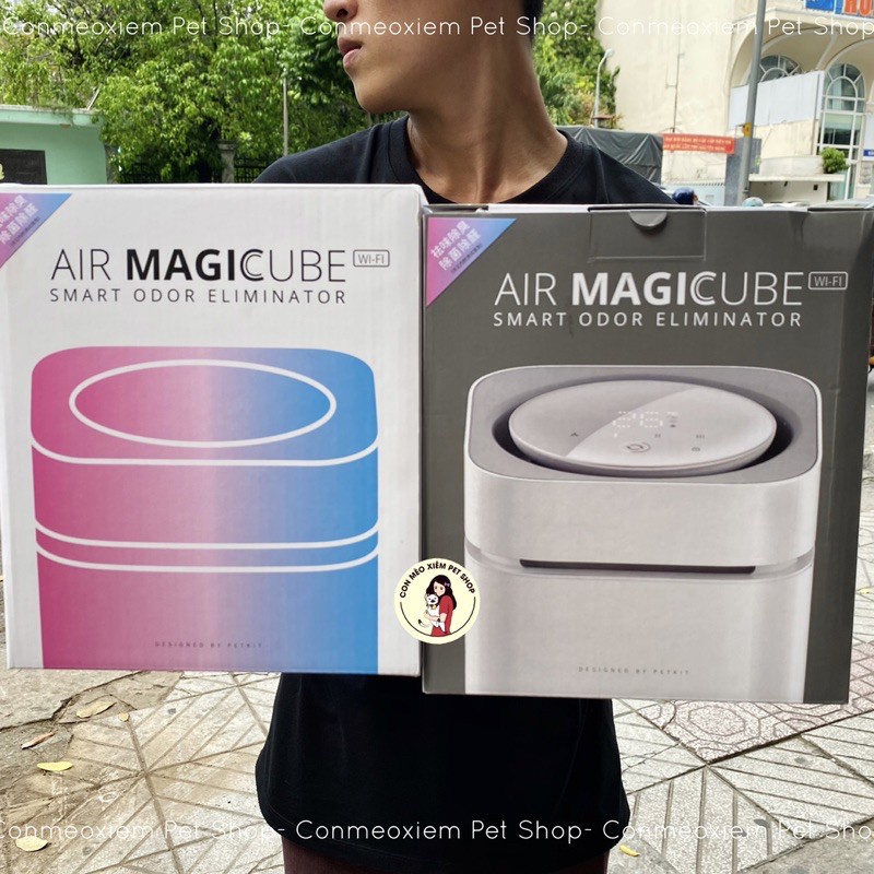 Máy lọc không khí cho chó mèo Petkit air magic cube khử mùi vệ sinh thú cưng Con Mèo Xiêm