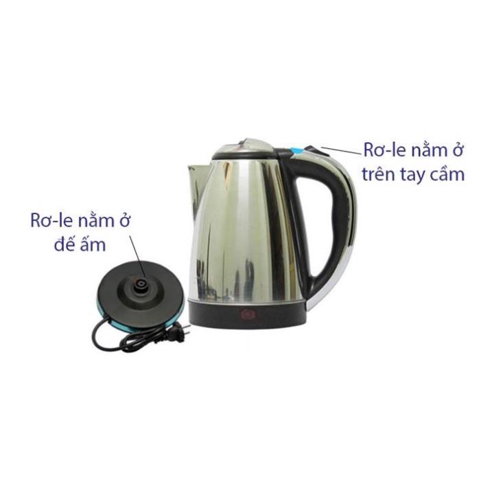 Ấm siêu tốc inox loại 1,8L nhanh sôi tự ngắt an toàn - Onemart