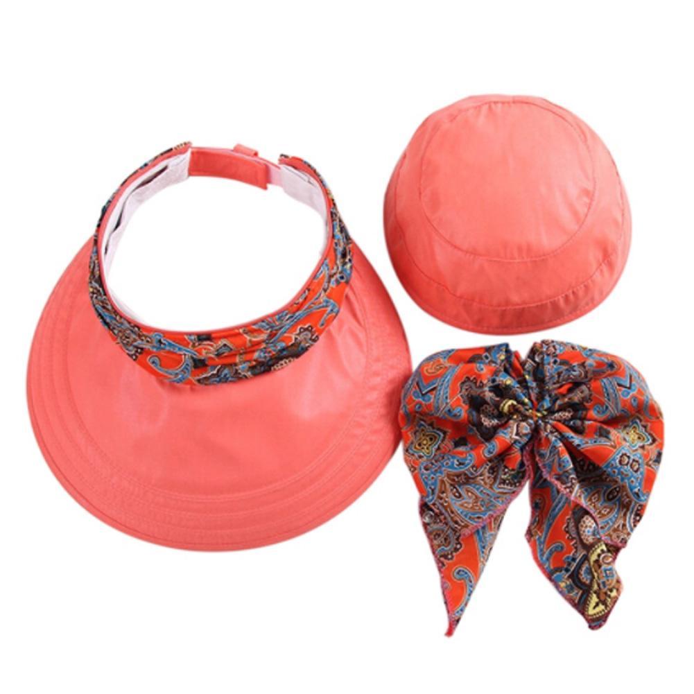 Fashion Women Summer Outdoor Riding Anti-UV Sun Hat Print Sunscreen Foldable Wide Face Hat Z5J1