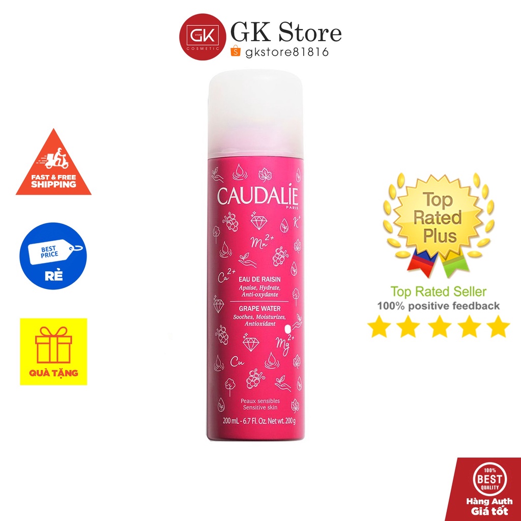 Xịt Khoáng Cấp Nước, Dưỡng Ẩm - Caudalie Grape Water