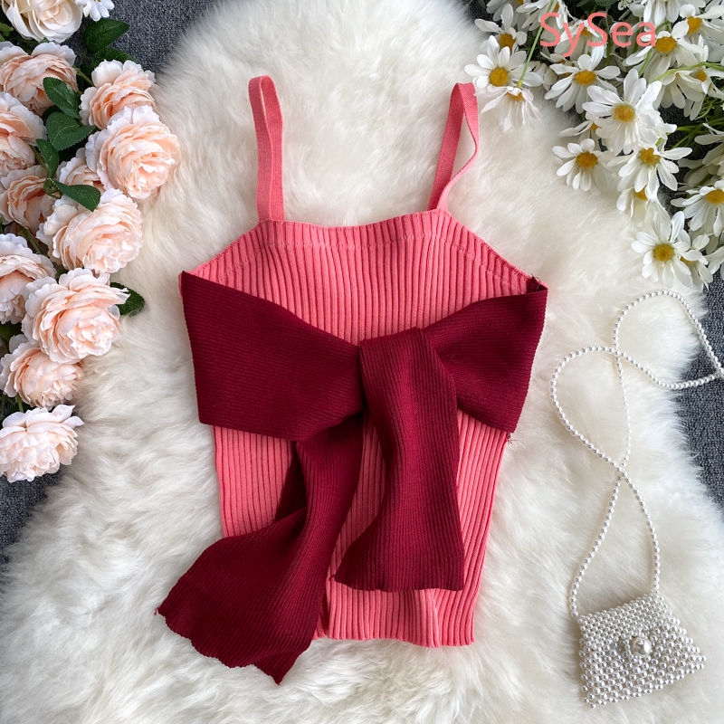 Áo Không Tay Dệt Kim Thiết Kế Ngọt Ngào Cho Nữ