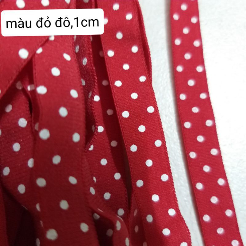 Thun giấy , màu đỏ đô, size 1cm (dây 10m/12k)