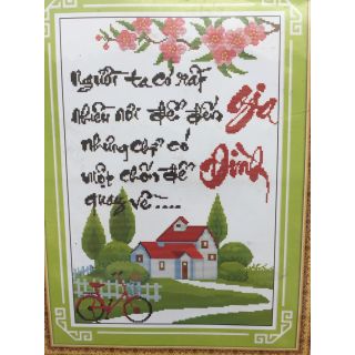 Tranh thêu gia đình 8092