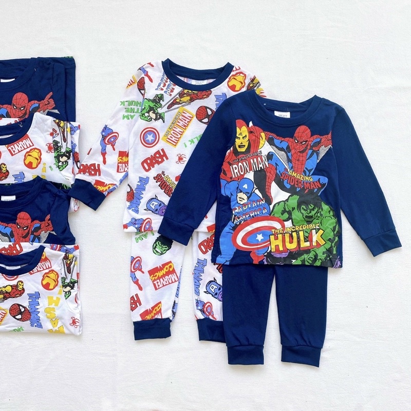 Set 2 bộ dài tay siêu nhân cho bé trai