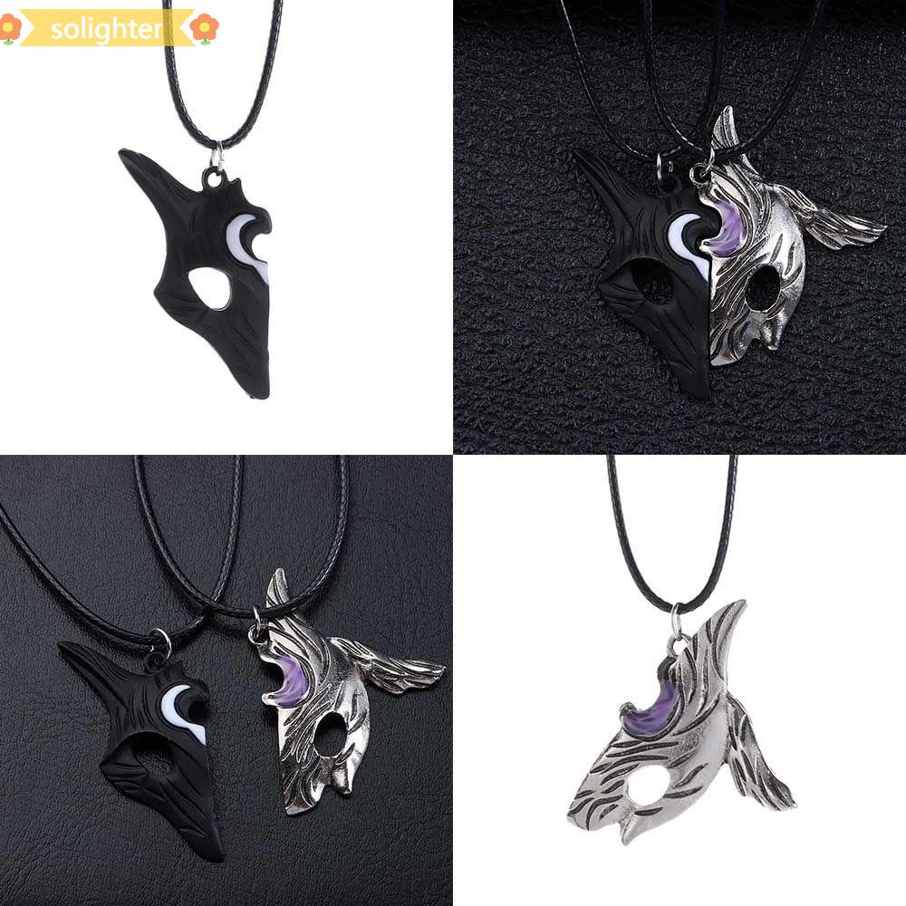Set 2 vòng cổ mảnh ghép mặt hình Kindred thời trang cá tính cho cặp đôi
