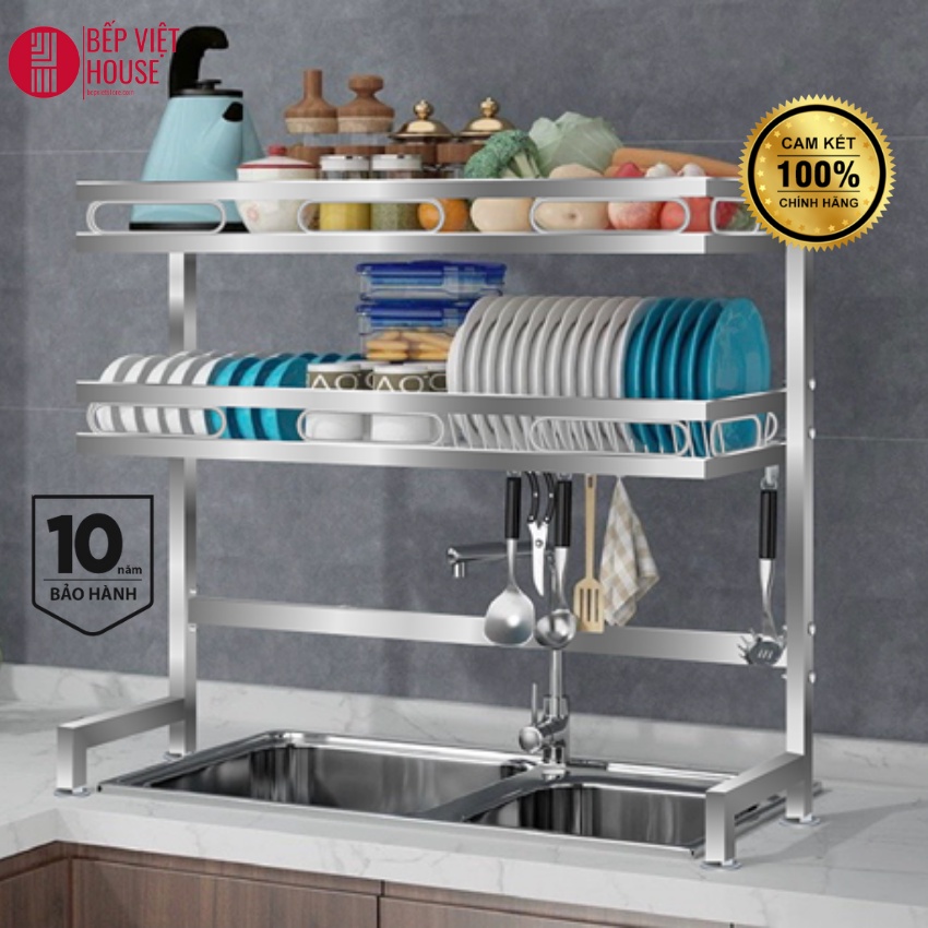 Kệ bát inox Foodcom - liền khối đa năng nhiều kích thước. Chất liệu INOX 304 Bảo hành chống han gỉ 10 năm