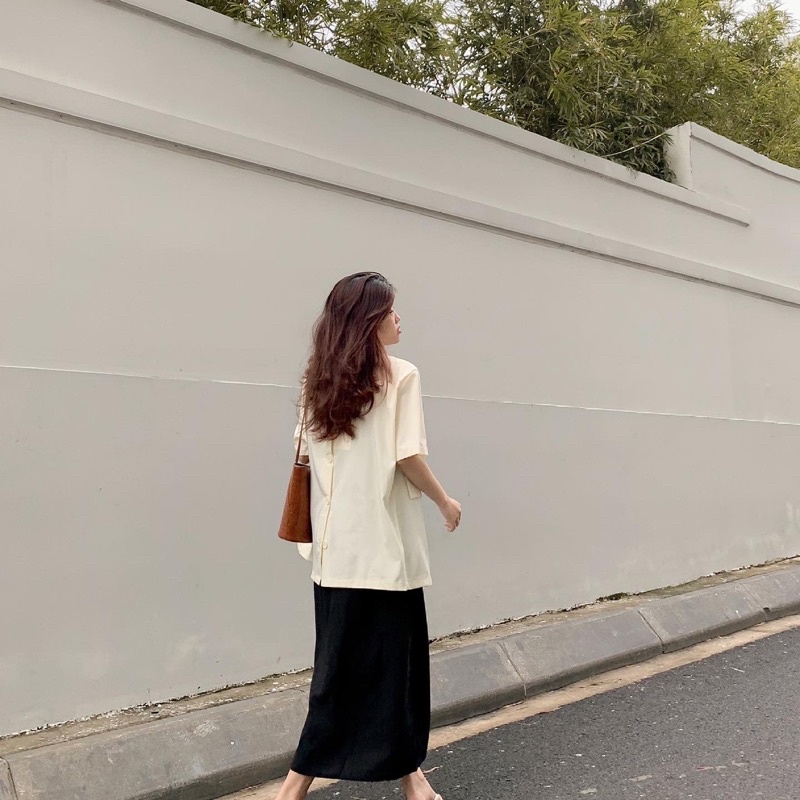 Áo blazer ngắn tay cúc sau | BigBuy360 - bigbuy360.vn