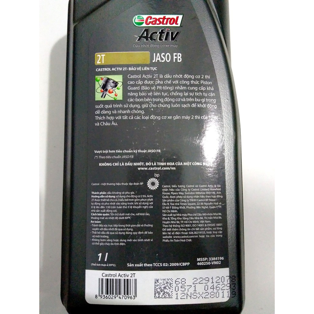 1 CHAI NHỚT CASTROL 2 THÌ 2T 1 LÍT