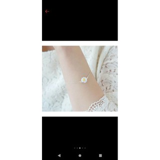 Set vòng tay/hoa tai/dây chuyền/vòng cổ/ nhẫn hình hoa cúc mạ bạc 925