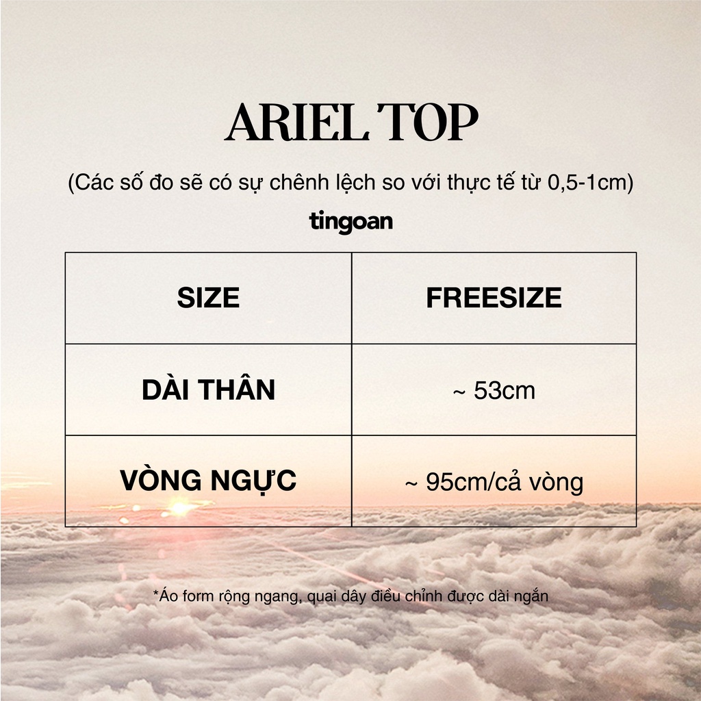 Áo lệch vai 1 quai 2 tầng đen ARIEL BLOUSE/BL freesize tingoan