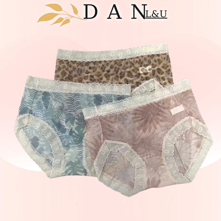 Quần Lót Ren Lưới Mỏng Co Dãn Siêu Thoáng Mát Họa Tiết Xinh Xắn DAN L&amp;U 12