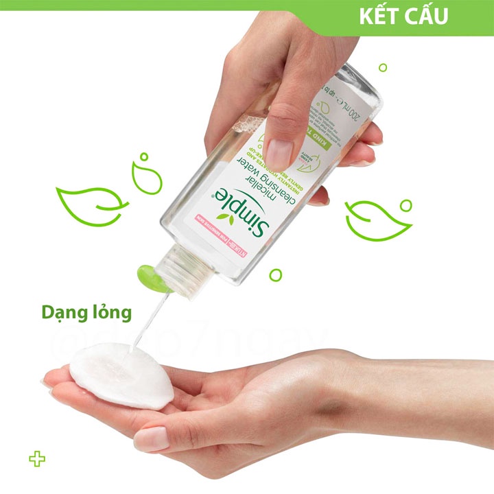 [CHÍNH HÃNG] Nước tẩy trang Simple, tẩy trang sạch sâu dịu nhẹ Kind To Skin Micellar Water