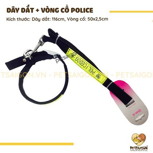 DÂY DẮT VÒNG CỔ POLICE CHO CHÓ