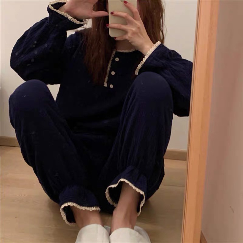 𝗺𝗶𝗲 𝘀𝘁𝘂𝗱𝗶𝗼 - SẴN Đồ bộ mặc nhà cúc dọc dễ thương