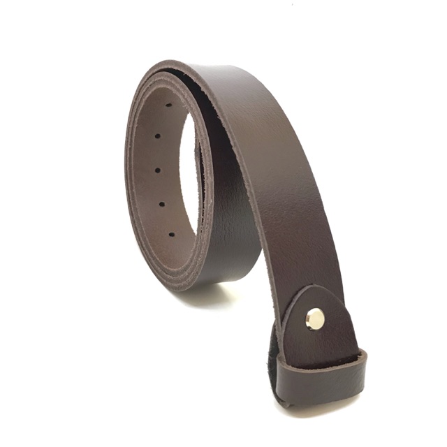 Dây nit thắt lưng nam da bò không đầu 3.5cm nâu bopnitda