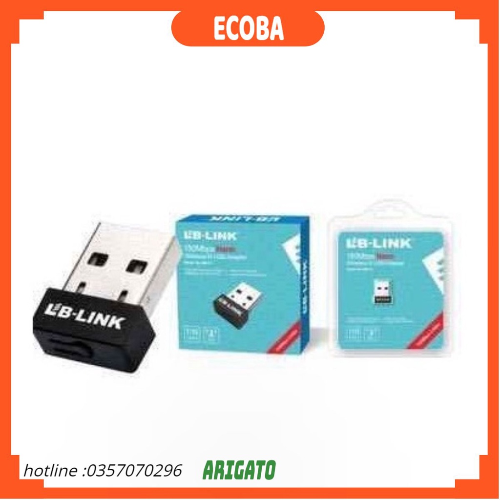 Bộ USB thu wifi LB-Link 151Mbps -155Mbps- 802I có râu tăng tốc độ wifi cho laptop pc thiết kế nhỏ gon ECOBA