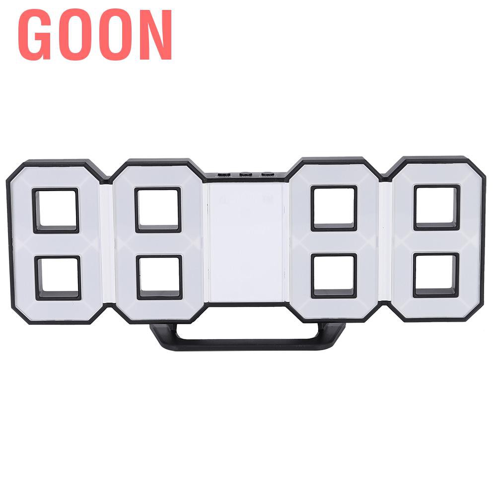 GOON Đồng Hồ Led Điện Tử 3d Treo Tường Có Vỏ Đen