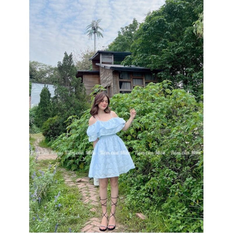 💢Váy trễ vai tơ hoa bánh bèo xinhh dã mannn🌸🌸🌸