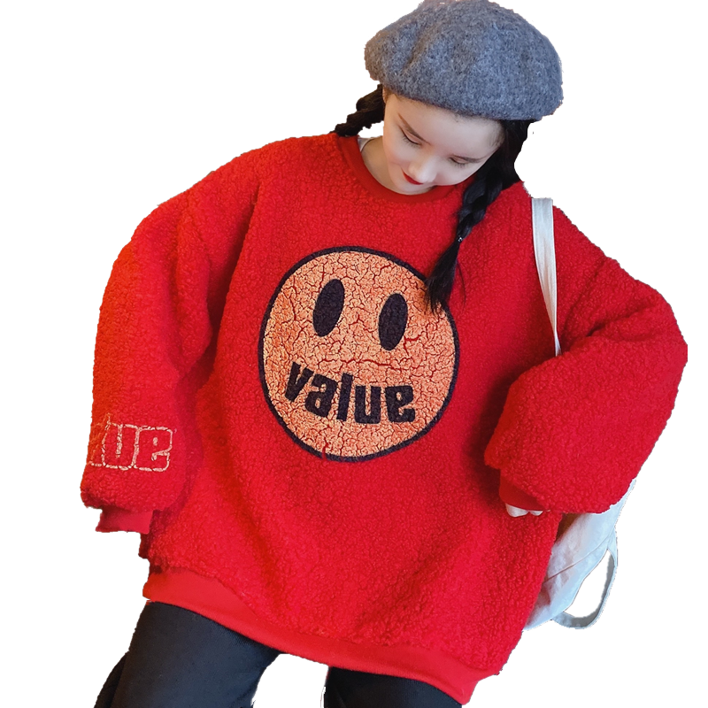 Áo Sweater Nhung Nữ Tay Dài Dáng Rộng Phong Cách Hàn Quốc