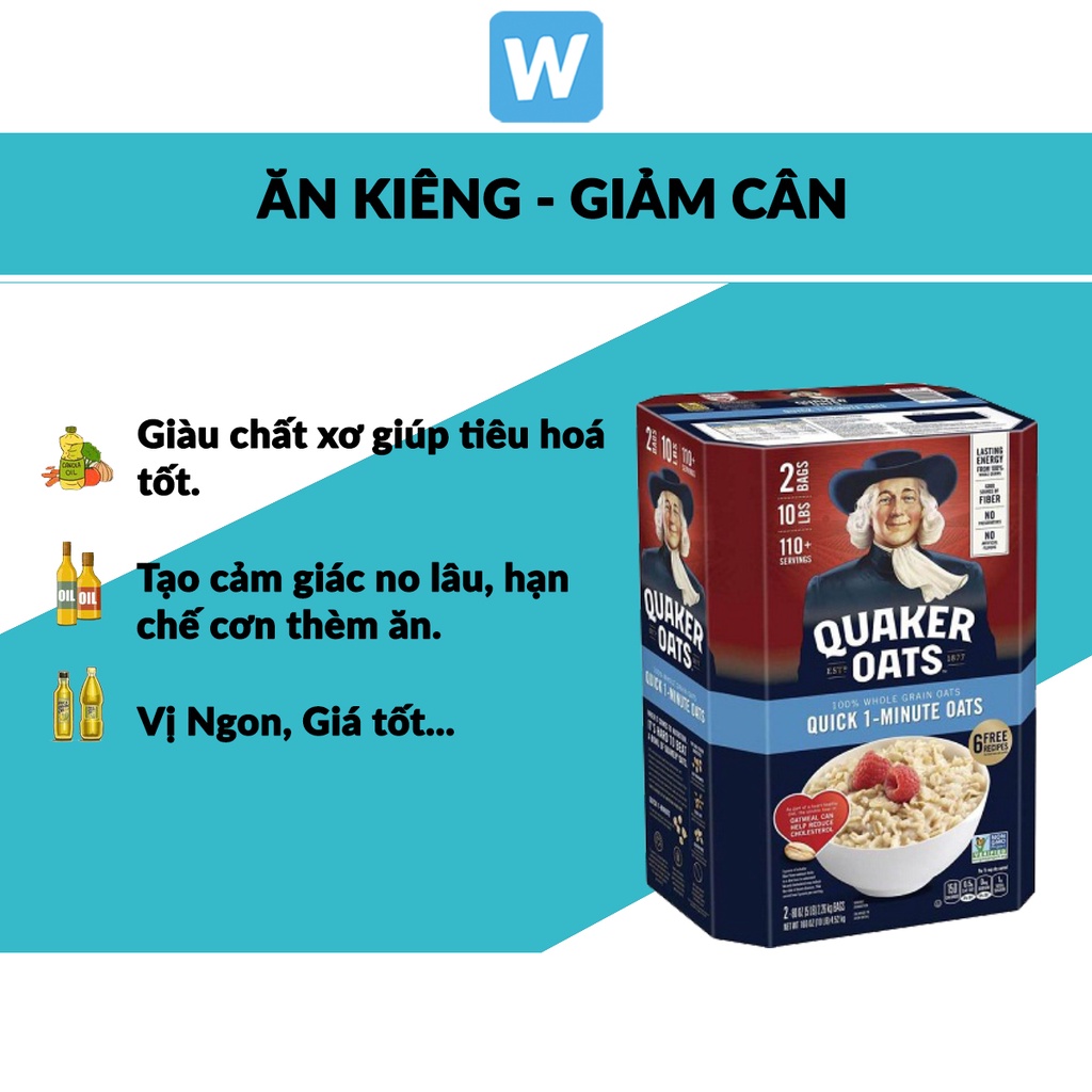 Yến Mạch Quaker Mỹ 4,52kg Chất Lượng - Sỉ Lẻ Giá Rẻ Sập Sàn