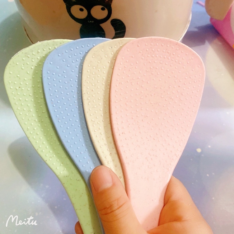 Vá múc cơm nhựa lúa mạch chống dính chịu nhiệt cao có lỗ treo nhiều màu- Muỗng xới cơm muôi múc cơm lúa mạch