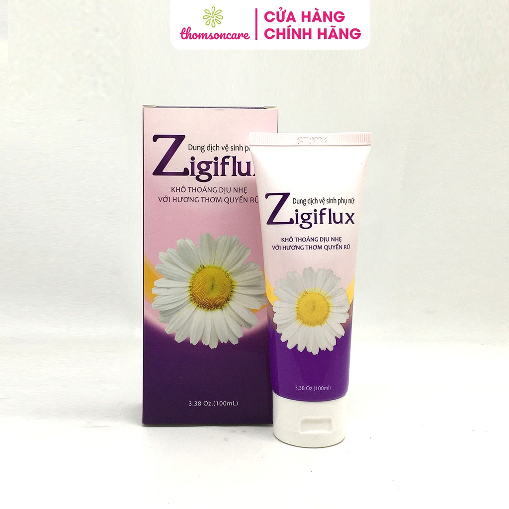 Dung dịch vệ sinh phụ nữ Zigiflux chai 100ml khử mùi giảm ngứa huyết trắng thành phần có nano bạc và lá trầu không