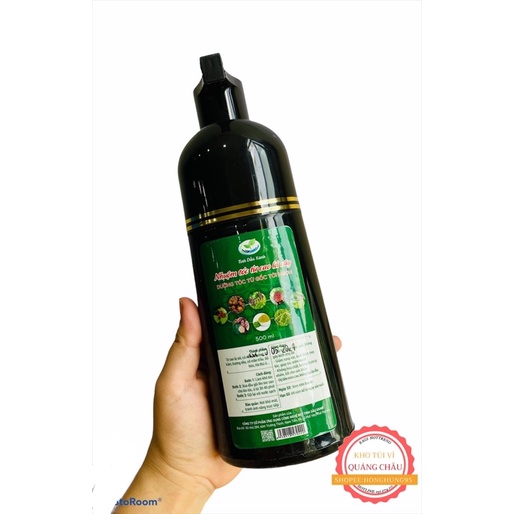 Dầu Gội Nhuộm Tóc Từ Cao Lá Cây Chính Hãng Tinh Dầu Xanh Thái Nguyên dung tích 500ml