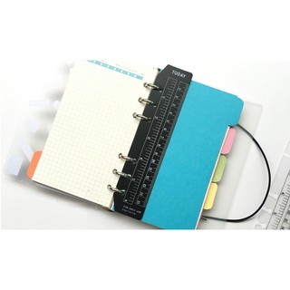 Thước bookmark cho sổ còng planner, A5/A6, màu trắng/đen