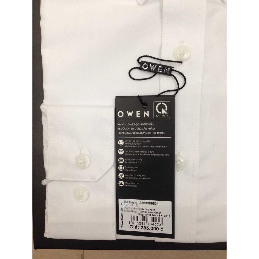 (Sale Sốc) Áo sơ mi Owen trắng trơn dài tay công sở nam giá gốc 385k km còn 315k | BigBuy360 - bigbuy360.vn